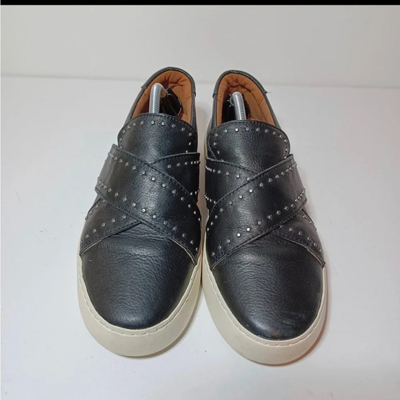 Frye NINA Leather Slip-on Studded Sneaker Black Women's Size 9M - Picture 5 of 10